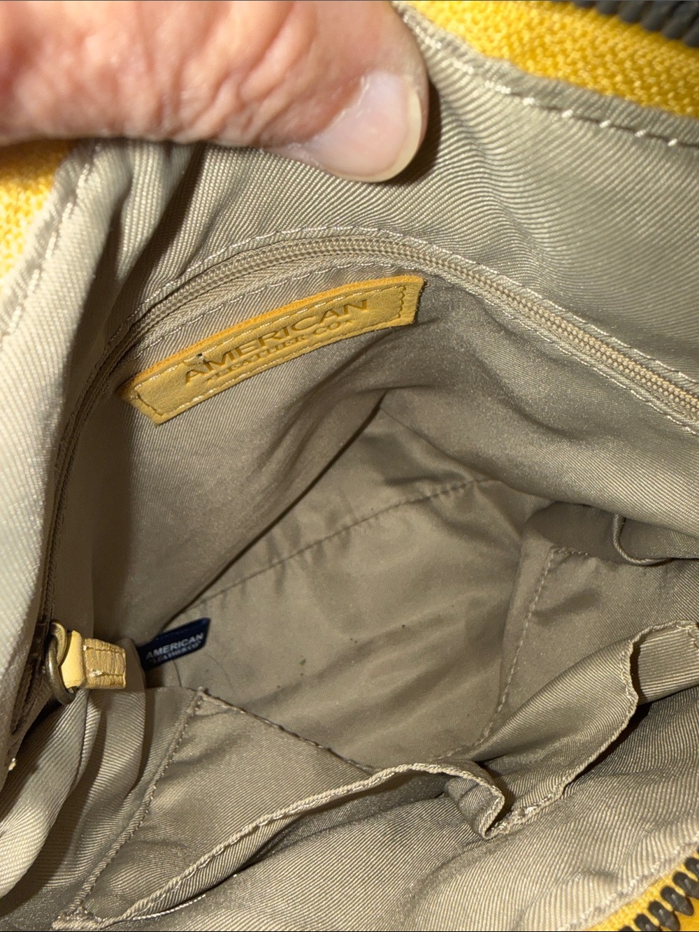 American Leather Co Yellow Leather Backpack - Picture 3 of 4